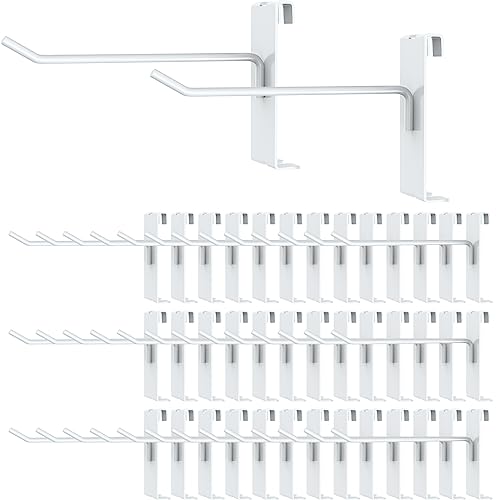 Beaptcely 50 Pieces Gridwall Hooks Gridwall Accessories Gridwall Panel Hooks Metal Gridwall Hanging Hooks Hangers White Commercial Grade Gridwall Pegs For Garage Shop Retail Display (50, 6 Inch) #TOP27