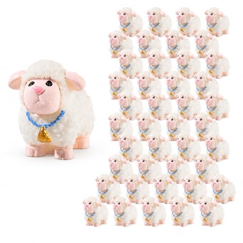 Moutons miniatures en résine LOGOFUN pour créer un jardin féérique et une mini ferme de dessin animé
