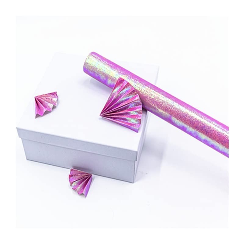 GUYTRM Lot de 10 papiers cadeaux brillants arc-en-ciel, accessoires d'emballage cadeau de Noël, anniversaire, nouvel an, papier artisanal lingli(Bianco)