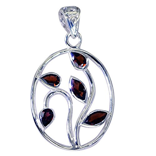 Pendentif grenat véritable pour femme un bijou victorien d'exception en argent