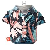 Picture of Puffin - The Aloha Shirt - Insulated 12 oz Can Cooler I Beer Bottle & Sod - Black Monstera
