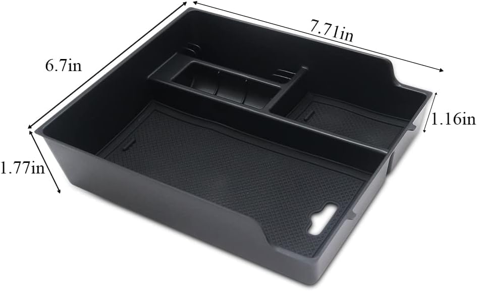Miniatura 7 de BestEvMod para Rivian R1T y Rivian R1S Accesorios Bandeja Organizadora de Consola Central, Reposabrazos Caja de Almacenamiento Material ABS con