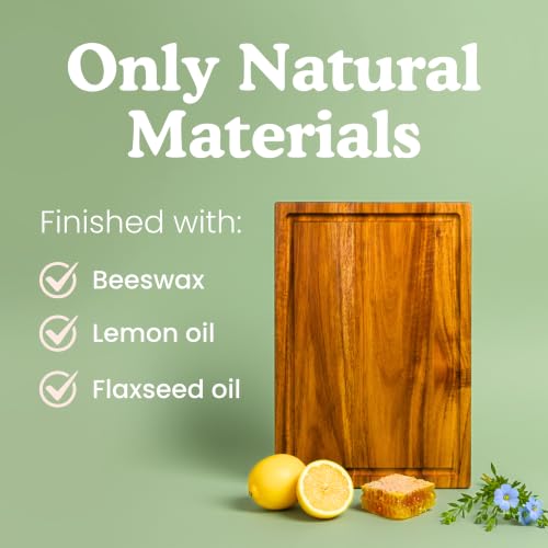 Image of Non-Toxic Acacia Wood Cutting Board, Mineral Oil & Plastic Free, 16x11 in