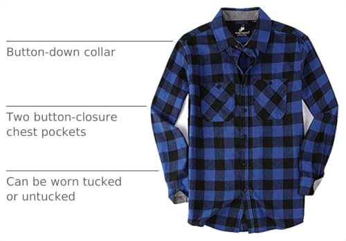 Image of Alex Vando Mens Button Down Regular Fit Long Sleeve Casual Flannel Shirts