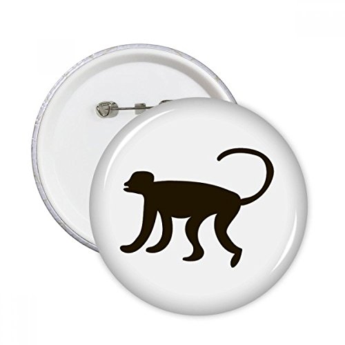 Pins badge rond singe noir animal DIYthinker vêtement décoration 5pcs S