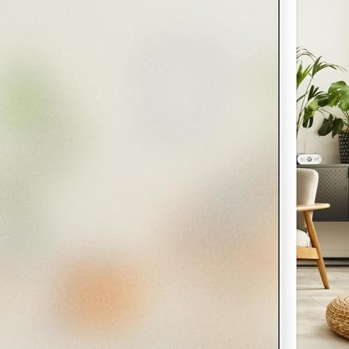 Warmiehomy Frosted Window Film Privacy for Glass Windows,100x400cm Static Cling Frosting Window Films Anti-UV for Office Bathroom Home