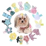 15 Pcs Mixed Styles Small Dog Hair Clips, Dog Hair Bows, Dog Accessories Girl, Dog Bows, Dog Tiara Crown Hair Clips, Pet Bowknot, Pet Hairpin for Cat Kitten Pet Puppy Yorkie Pomeranian Teacup Dog