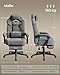 SONGMICS Gaming-Stuhl, Bürostuhl, Computerstuhl, ergonomisches Design, mit Fußstütze, verstellbares Kopfkissen, Lendenkissen, Tragkraft 150 kg, schiefergrau OBG077G01