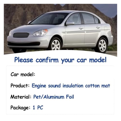 Isolant phonique capot moteur avant Hyundai Accent MC aluminium 2006