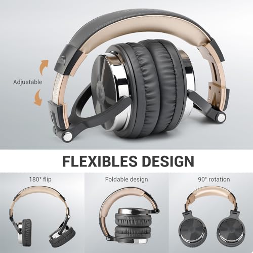 Image of OneOdio Wired Over Ear Headphones Studio Monitor & Mixing DJ Stereo Headsets with 50mm Neodymium Drivers and 1 /4 to 3.5mm Jack for AMP Computer Recording Podcast Keyboard Guitar Laptop - Grey