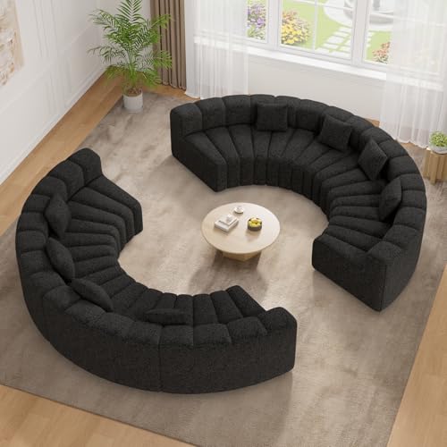 Luxanimarion Oversized Curved Cloud Couch, 8 Seater Modern Round Modular