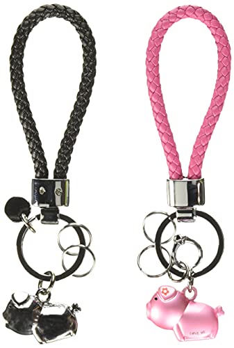 MILESI Magnetic Destined Kissing Piggy Couple Keychains Cute Pendant Keyring Valentine's Gifts Birthday Present Anniversary for him and her