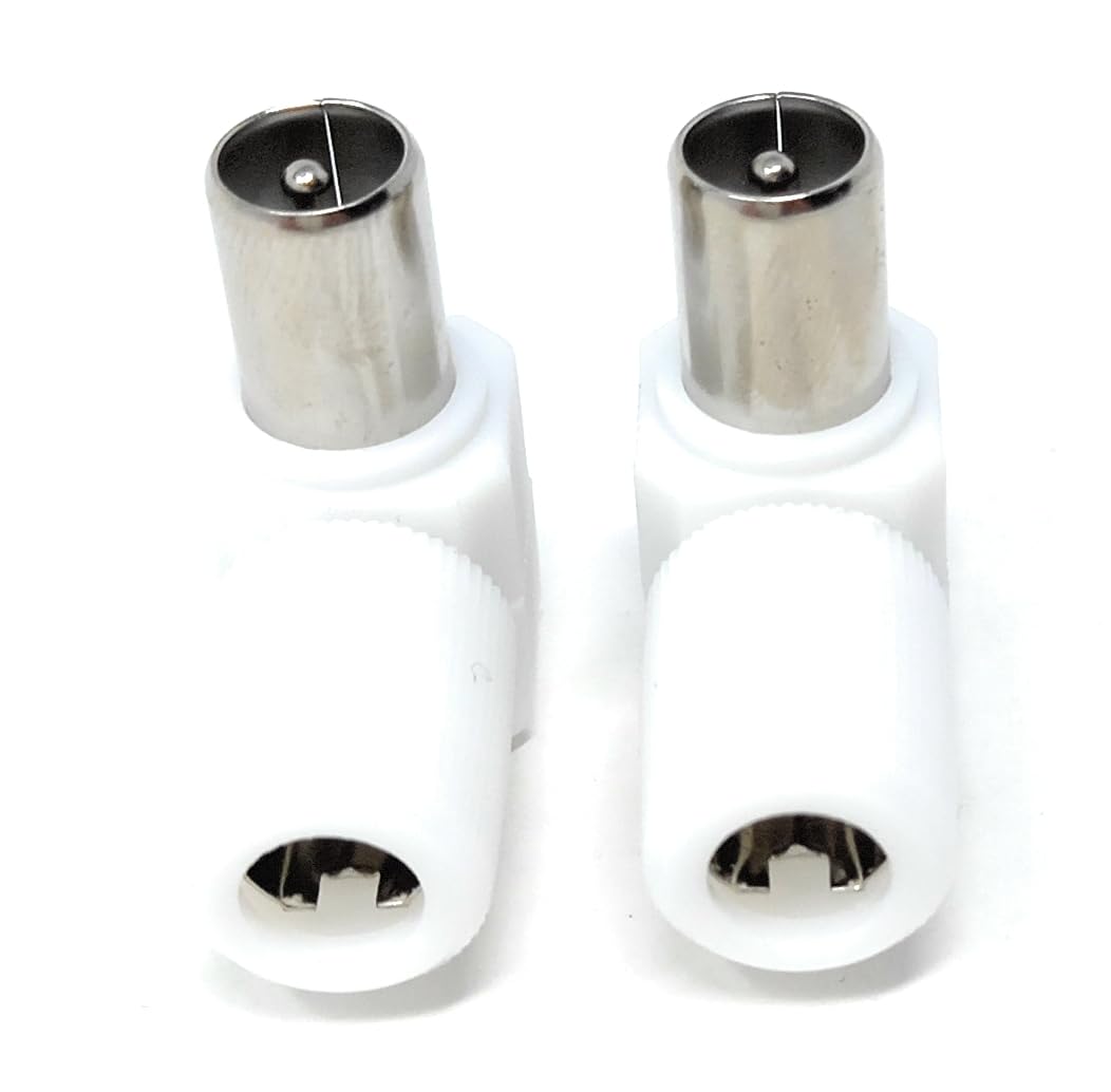DRUT 2pcs. Right Angle RF TV Coax Plug Adapter for TV Aerial Antenna Cables - Screw Connection, No Soldering Required - Image 2