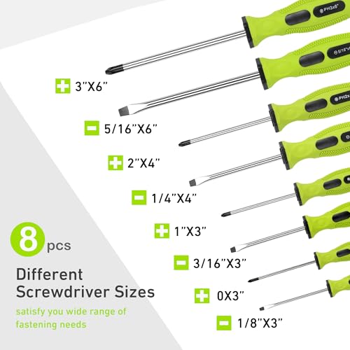 Image of FASTPRO 12-Piece Magnetic Screwdrivers Set with Storage Bag, Green