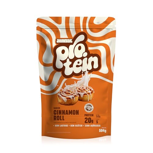 JHAMAL Suplemento Alimentar de Proteína em Pó - Sabor Cinnamon Roll - Saudável e Rico em Proteínas -
