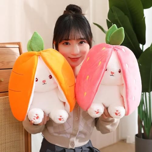 Image of Reversible Soft Toys for Kids, Stuffed Animal Plush Toys for Boys & Girls - Plushie Toy (Carrot Bunny 30cm)