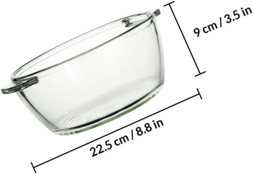 Large 1.5l Glass Salad Bowl Food Serving Bowl Household Mixing Suitable for Noodles and Salads in Kitchen and Dormitory Use Random Style