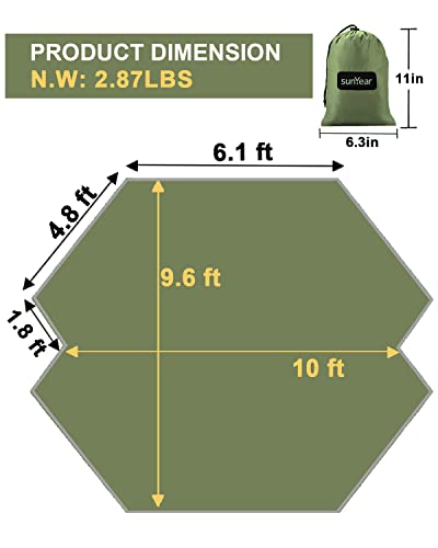 Image of Sunyear Hammock Tent Rain Fly-Camping Hammock Outdoor Tarp-Small Door Design-Keep Side Wind Rain-Best for Backpacking Hiking Camping Survival