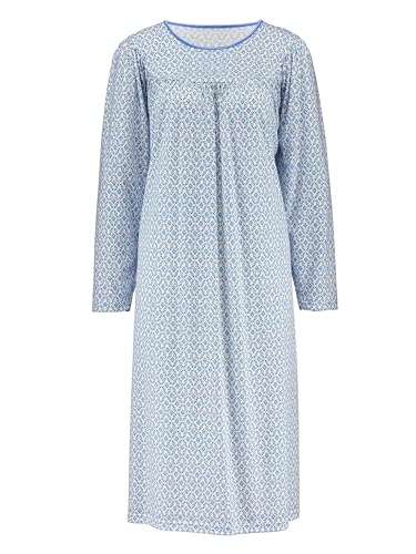 Image of Calida Women's Soft Cotton Nightgown - Classic Long-Sleeved Summer Nightdress, 100% Soft Cotton, 47 in