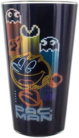 Paladone Pac Man Glass Tumbler 400 ml (14oz) -Officially Licensed Merchandise, Multi-Colour, 1 Count (Pack of 1)