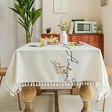 Mantel de lino nórdico de algodón de 90 ~ 300 cm, mesa de comedor, lavable, decorativa, rectangular, redonda, cumpleaños-Zb0052-jhh-140 x 200 cm