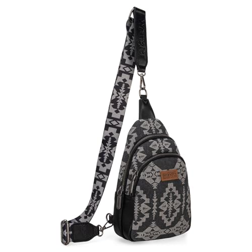 Wrangler Aztec Crossbody Sling Bag for Women - Fanny Pack & Chest Bag Purse