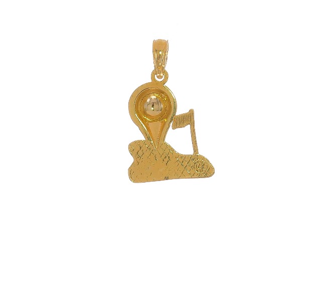 Watch 14k Yellow Gold Solid Golfing Pendant Charm Necklace Sport Golf ...