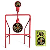 Carbelina BB Gun Targets for Backyard, Steel Targets for Shooting 10mm, 50Pack Paper, Resetting, Portable, Spinning, Plinking Rated for 9mm Firearms/.22 Airsoft, Air Rifle, Pellet, Gifts for Men Women