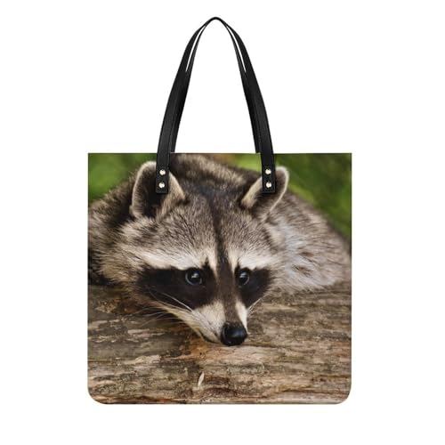 Sac à main tote bag raton laveur brun pour femmes parfait compagnon de voyage 39x39cm