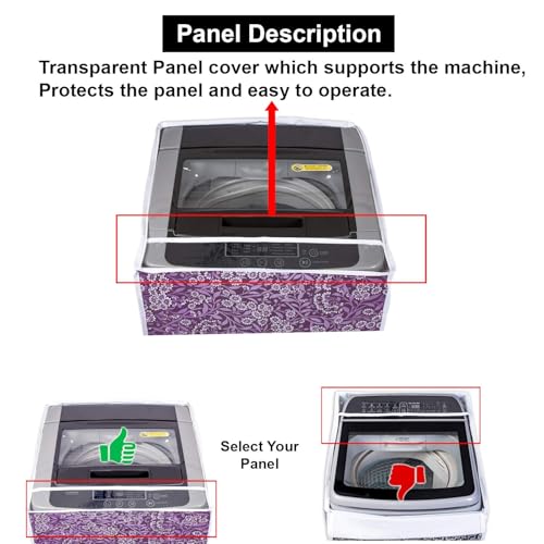 Image of Classic Top Load Washing Machine Cover Suitable for Godrej 6 Kg, 6.5 Kg, 7 Kg, 7.5 Kg (57cmsX56cmsX86cms, Purple Flower, Medium)