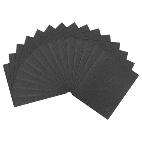 sourcing map 15 hojas de lija de grano 60 de 9 x 11 pulgadas con respaldo de peso A, abrasivo, húmedo y seco, para acabado de madera, lijado de metal, pulido automotriz