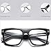 Allt Unisex Oversized Square Optical Eyewear Non-prescription Eyeglasses Flat Top Clear Lens Glasses Frames (Black), Large