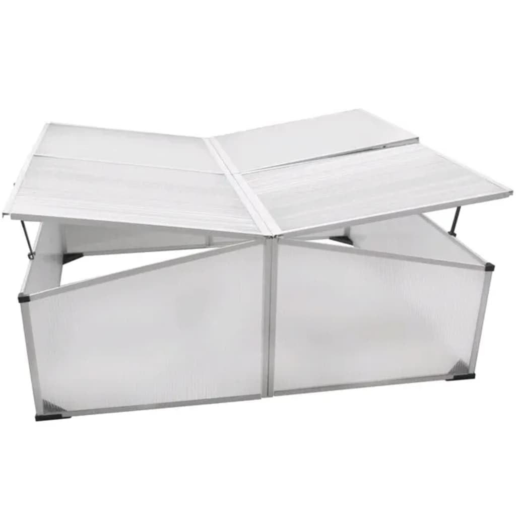 Serra con 4 coperchi in policarbonato, telaio in alluminio, 108 x 41 x 110 cm, resistente alle intemperie e ai raggi UV, ideale per serra, pomodori, serra, serra, serra, piante, antigelo e