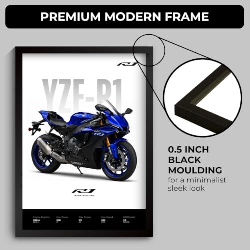 Image of Funk You Store Yamaha R1Poster | Yamaha R1 Framed Poster | Framed Matt Superbike | Bike Posters A3 Size (31 x 23 cm) | Yamaha R1 Bikes Posters for Wall, Home, Bedroom, Living room decoration (F 188)