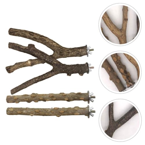 Soporte para percha de loro en madera natural que mejora su equilibrio 8