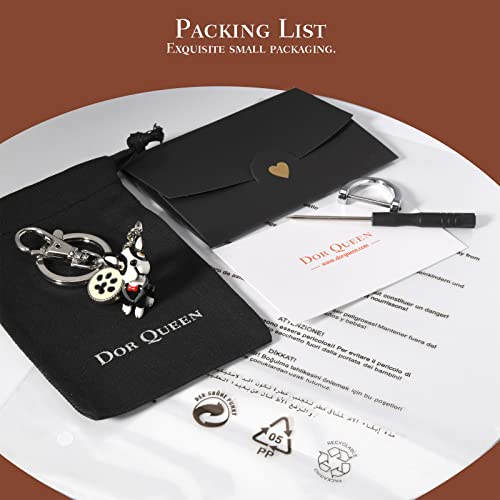Dor Queen Cute Dog Keychain,Wallet Backpack Accessories,Boston Terrier,3D Metal Keyfobs,Wristlet Chain Pendant,For Self,Couple And Family Gifts. #TOP4