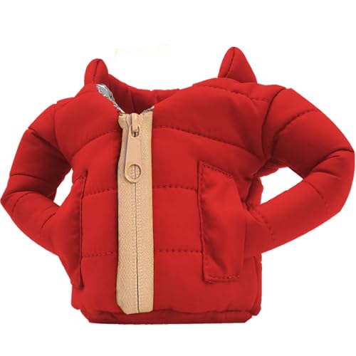 OUYOOLE Beer Can Cooler Jacket, Can Cooler Insulated Vest Jacket Cover, Beer Gifts for Men Women Beer Lovers,Beverage Jacket Drink Coolies(Red)