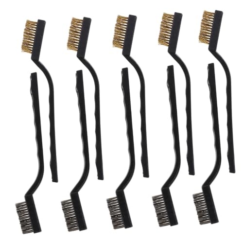 Unomor Professional Cleaning Brush Set 10pcs Stainless Brush for Polishing Dish Scrubber Long Handle Rust