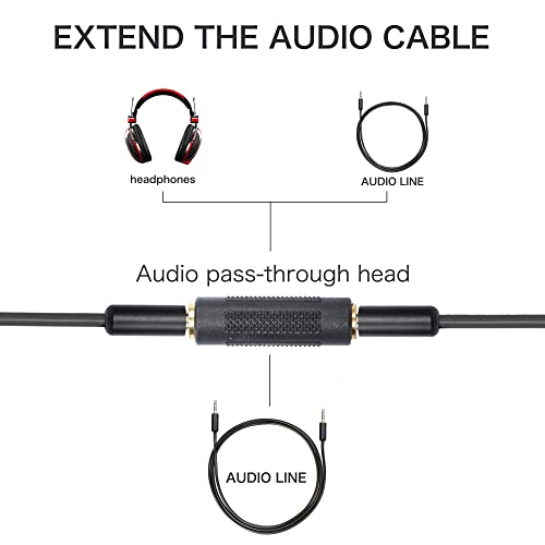 Adaptador Jack 3.5mm hembra a hembra estéreo 2 unidades miniatura 4