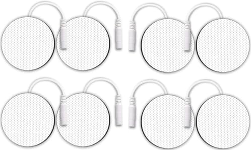 Image of AGAM Digital Therapy Machine Electrodes (Round Shape) - Strong Adhesive Gel, Universal Replacement Pads for Muscle Pain Relief, Reusable TENS Unit Electrode Pads (Pack-8)