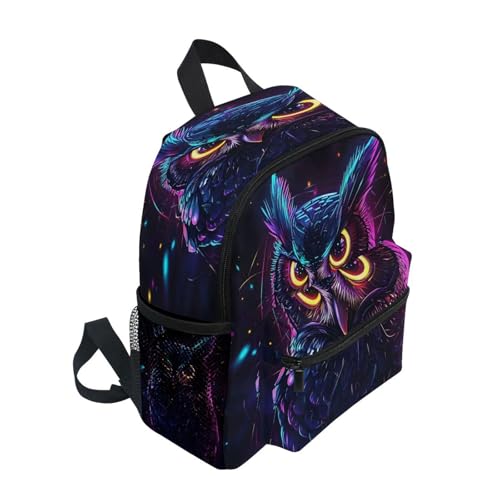 ALAZA Toddler Backpacks for Boys Girls Gradient Owl Kids Backpack with Chest Clip and Name Tag,S2