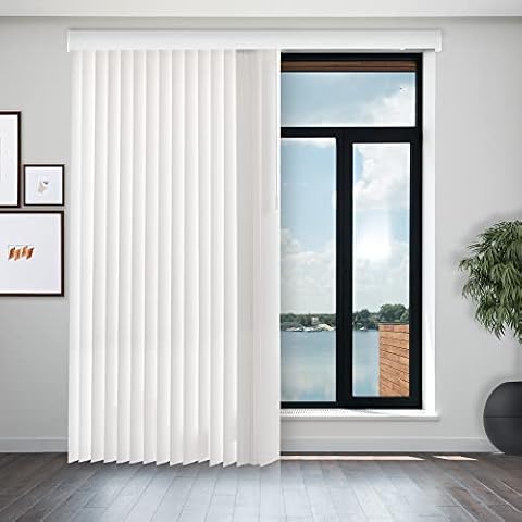 CHICOLOGY Vertical Blinds , Door Blinds & Shades , Blackout Window Shade , Vertical Blinds for Doors , Sliding Blinds Oxford White (Vinyl) 78"W X 84"H Cover