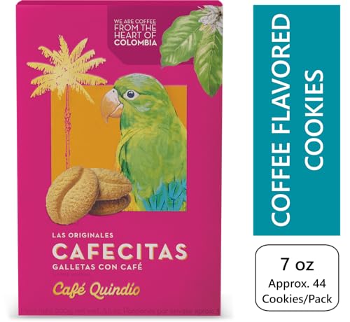 Cafe Quindio Coffee Cookies Cafecitas 7 Ounce Box (200g) - Approximately 44 Cookies