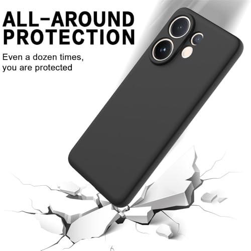 Image of DIZORO Microfiber Candy Back Cover Case for Vivo V60 5G / V60e 5G / Vivo T4 Pro 5G Soft Silicone Rubberized Case with Camera Protection (TPU, Black)