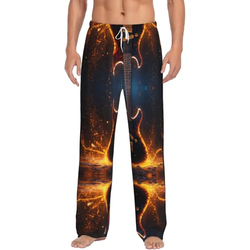 Pantalon de pyjama guitare électrique blanc avec cordon de serrage XXL