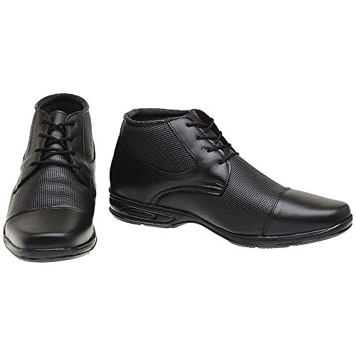Sapato Bota Social Masculino Couro Legitimo Conforto SanLorenzo 5061-CP Cor:Preto;Tamanho:40