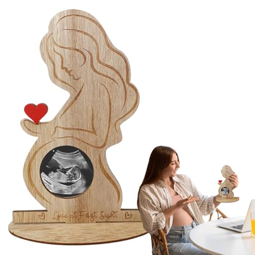 Generico Marcos De Madera Para Imágenes Ecográficas, Álbum De Fotos De Sonograma De Madera, Recuerdo De Bebé, Decoración De Mesa Anuncio Embarazo Para Mesitas Escritorios Dormitorio