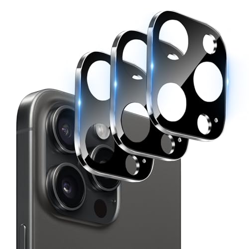 Dengduoduo 3 Pack Camera Lens Protector for iPhone 16 Pro 6.3 inch and 16 Pro Max 6.9 inch, Tempered Glass, Ultra HD, 9H Hardness, Anti-Scratch, Case Friendly [No Affect on Night Shots]