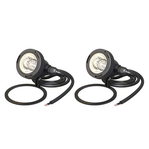 LL LIGHTING LIVING - Low Voltage Pond Lights 2 Pack 2900K Submersible Light Warm White 5.4W 135 Lumens Underwater Lights with 15ft Cord for Pool Fountain
