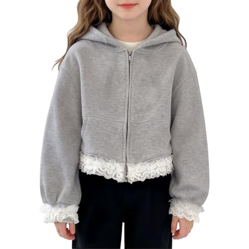 Sweat à capuche enfants zippé en polaire confortable pour filles et garçons de 5 à 16 ans